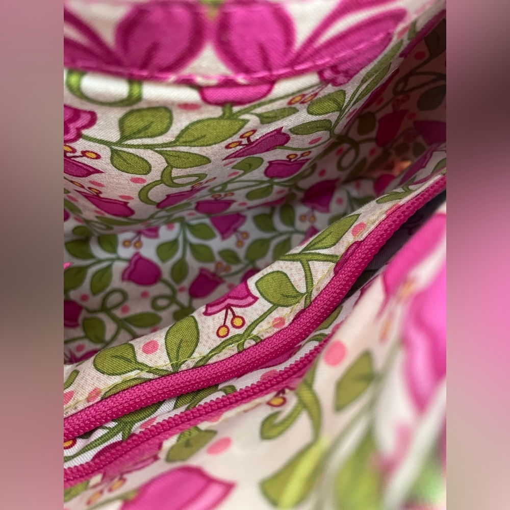 Vera Bradley Pink Floral “Lilli Belle” Y2K Double Handle Quilted Shoulder Bag - Picture 14 of 14